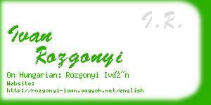 ivan rozgonyi business card